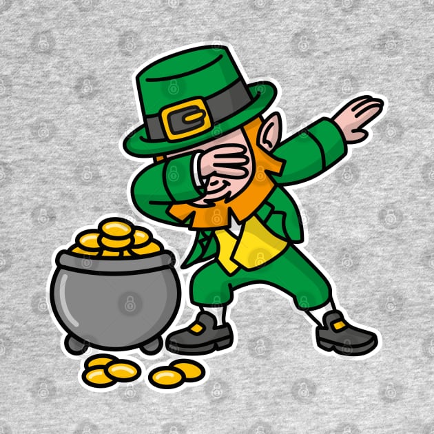 Dabbing Leprechaun St. Patrick's day pot of gold by LaundryFactory